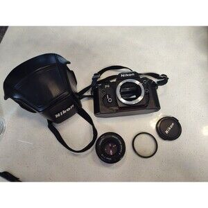 Nikon FG Film Camera With Leather Case & Strap Nikon Series E 35mm 1:18 Lens